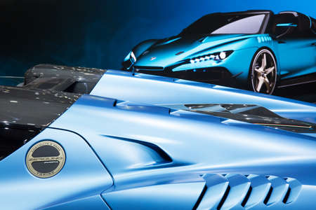 GENEVA, SWITZERLAND - March 7th, 2018: Italdesign Zerouno Targa in Italdesign Automobili exhibition site in 88th Geneva International Motor Show in Palexpoのeditorial素材