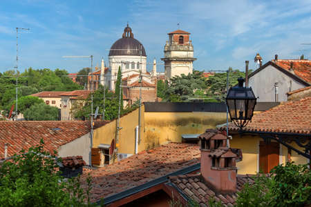 Backyards of Verona, urban outdoor backgroundの写真素材
