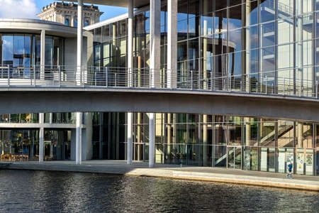 Berlin, Germany - May 22nd, 2022: View to the streets of Berlin on the early spring morning. Contemporary architecture.のeditorial素材