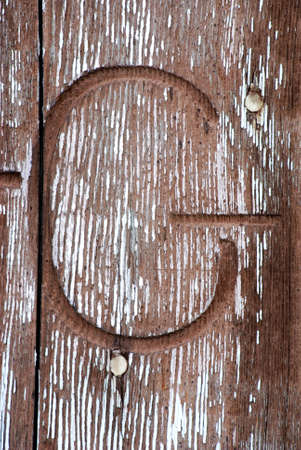 Western branding iron brand of the letter の写真素材