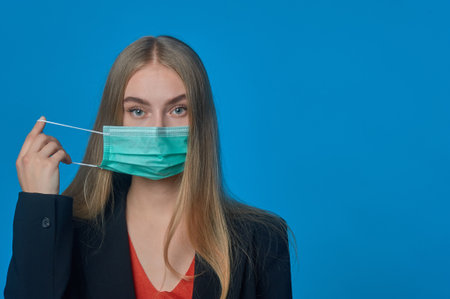girl with a medical mask on her