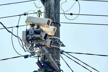 Video recording cameras of violations. Surveillance cameras. Close-up.の写真素材