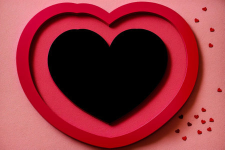 Red heart on a pink background. Valentine's Day. love.の素材