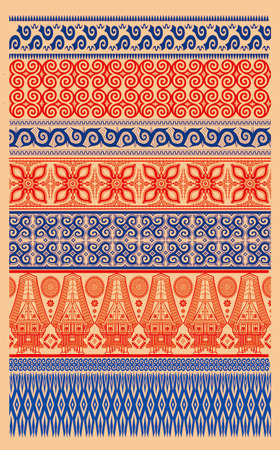 Traditional Toraja batik in contemporary motifsのイラスト素材