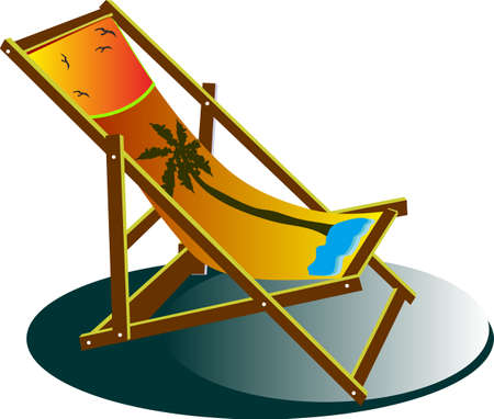 lounge chairs for summer on the beachのイラスト素材