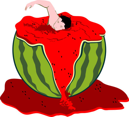 watermelon fruit illustration in unique picturesのイラスト素材