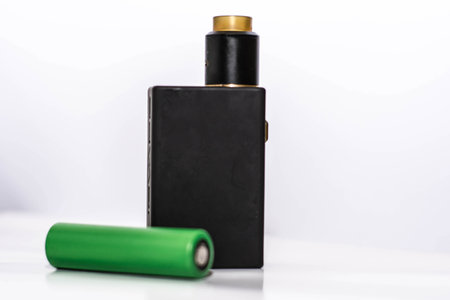 battery and vapor device with isolated backgroundの写真素材
