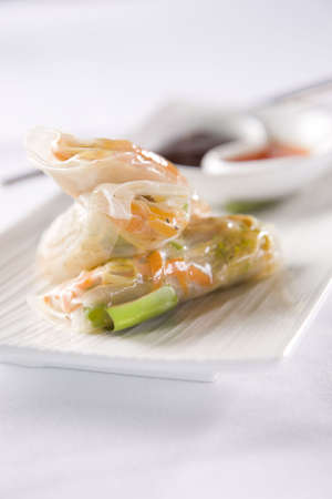 Vietnamese Summer Rolls with dipping sauces