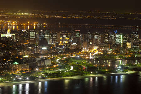 Night views of Rio De Janeiro Brazil from Sugar Loaf Mountain