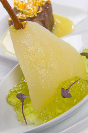 Poached Pear dessertの写真素材