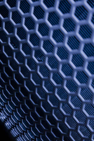 Dark blue Metal Mesh Texture closeup shotの写真素材