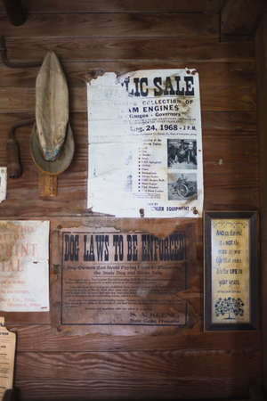 wall with old signage from Amish Countryの写真素材