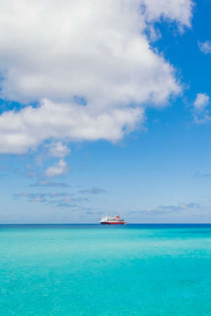 Beautiful image of a ship sailing through the ocean.の写真素材