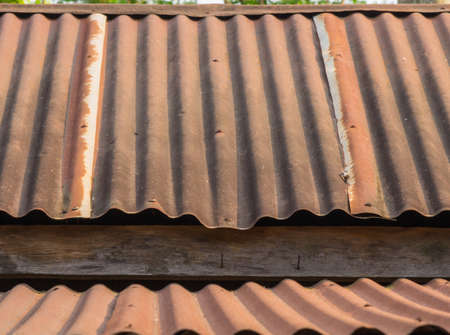 A Roof rusty corrugated iron metal textureの写真素材