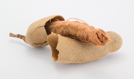 The Sweet tamarind for eating on white backgroundの写真素材