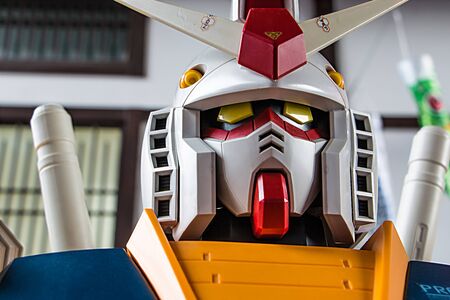 Sriracha THAILAND  MAY 16: Gundam anime figure in Kodomo No Hi  JPARK on 16 May 2015. at JPark Sriracha Thailand. Anime is a popular type of animation or cartoon in Japan.のeditorial素材