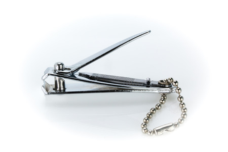 Finger Nail clippers  on white backgroundの写真素材