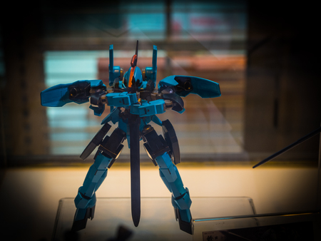 Chonburi, THAILAND - MAY 1, 2017:Gundam anime figure in Kodomo No Hi at J-PARK on 1 May 2017. at J-Park Sriracha, Thailand. Anime is a popular type of animation or cartoon in Japan.のeditorial素材