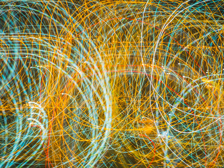 colorful of long exposure neon lights textureの写真素材