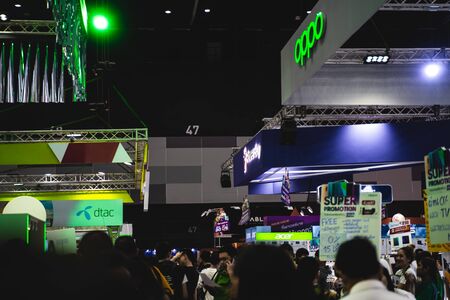 Bangkok, Thailand Oct 04, 2019 : Thailand Mobile Expo, Mobile phone Trade fair,a lot of people are here to buy smartphone during Oct 3-6, 2019 in Bangkok, Thailand.のeditorial素材