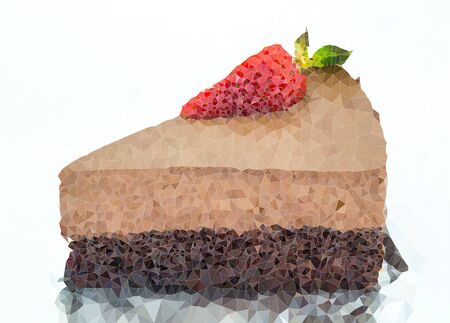 The Abstract Triangles of piece of chocolate cake for background use, Illustrationの写真素材