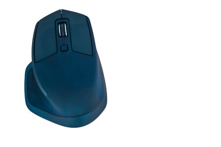 A Close up wireless computer mouse modern design with blank screen on white background with clipping path. Wireless mouse.の写真素材