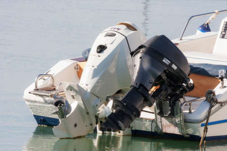 Couple of outboard enginesの写真素材