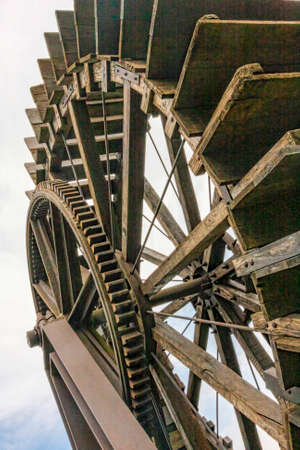 Ancient water wheel detailの写真素材