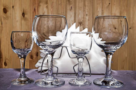 Empy galsses on the restaurant table