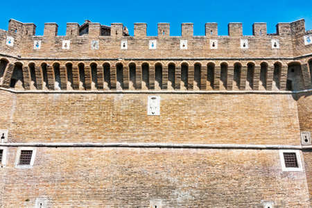 Facade of Giulio II Castle in Ostia Antica - Romeの写真素材