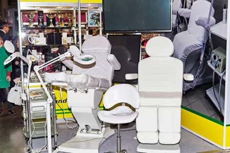 Moscow, Russian Federation - April 21, 2017: Intercharm XVII International exhibition of professional cosmetics and equipment for beauty salonsのeditorial素材