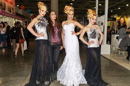 Moscow, Russian Federation - April 22, 2017: Intercharm XVI International exhibition of professional cosmetics and equipment for beauty salonsのeditorial素材