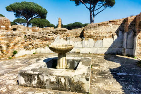 Ninfeo degli Eroti in the archaeological excavations of Ostia Antica - Rome - Italyのeditorial素材