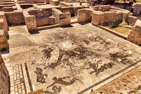 Cisiarii Roman empire thermal bath - frigidarium - landscape in Ostia Antica - Rome - Italyの写真素材
