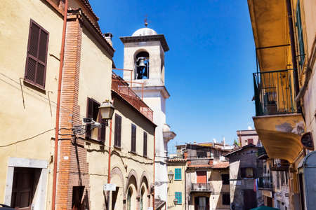 View of the village Rocca di Papa on the Roman hills - Italyの写真素材