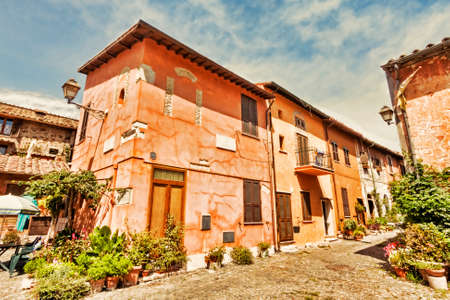 Glimpse of Medieval village of Ostia Antica - Rome , Italyの写真素材