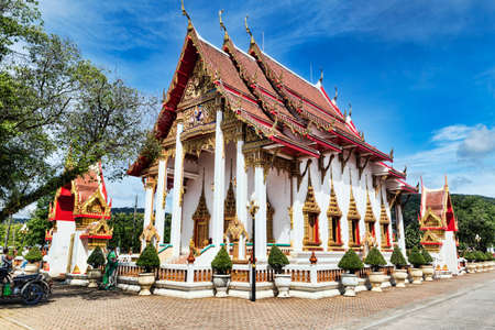 Phuket, Thailand July 4, 2017: Wat Chalong Temple complex is located in Chalong Subdistrict, Mueang Phuket District. It is the most famous and important temple complex of 29 Buddhist temples of Phuket district. The temple complex is open from 7am to 5.00 のeditorial素材