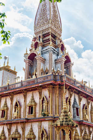 Phuket, Thailand July 4, 2017: Wat Chalong Temple is also known as Big Chedi. It is located in the Chalong Subdistrict, Mueang Phuket District. It is the most famous and important of the 29 Buddhist temples of Phuket district.のeditorial素材