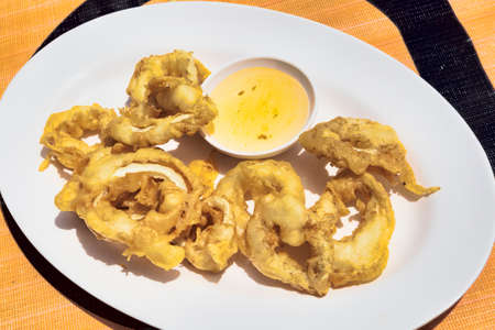 Thai prawns in fried pasta with sweet and sour sauce - selective focusの写真素材