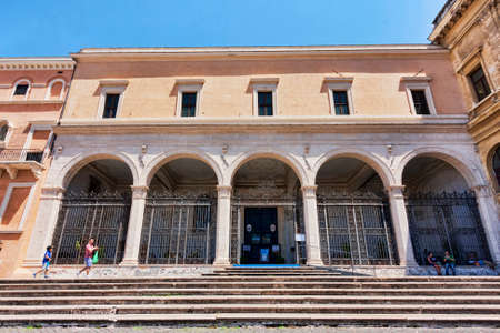 Rome, Italy - July 19, 2018: Beautiful facade and porch of the Basilica of Saint Peter Constraints in the district Monti.The Basilica owes its name to the chains here and which, according to tradition, were used to tie imprisonment in Jerusalem.のeditorial素材