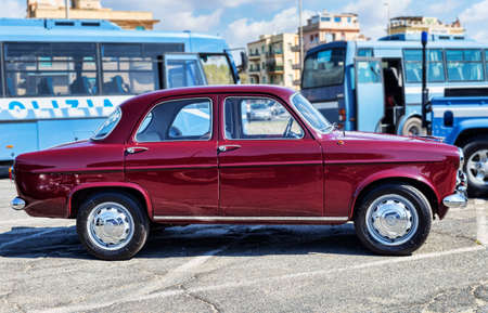 Rome,Italy - September 30, 2018: On the occasion of 50th anniversary of the foundation of the National Association of State Police, an outdoor exhibition of Alfa Romeo company vintage cars with famous model Giulietta 1300 TIのeditorial素材