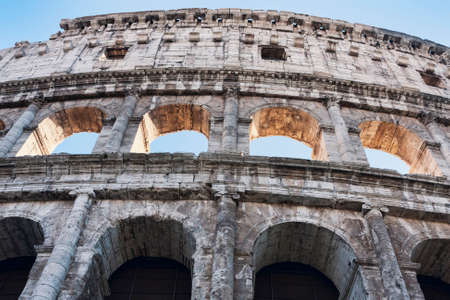 Glimpse of the famous Amphitheatrum Flavium known as Colosseum in Rome - Italyのeditorial素材