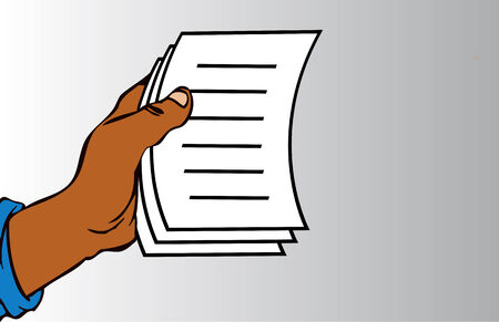 hand with block notesのイラスト素材