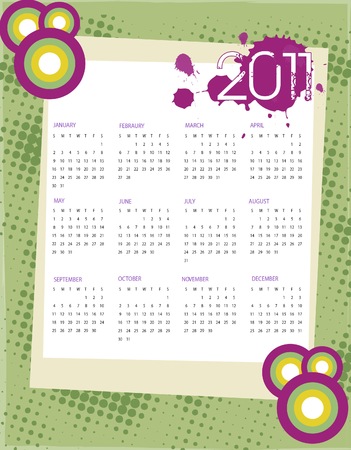 Calendar for 2011のイラスト素材
