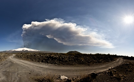 Etna eruptionの写真素材