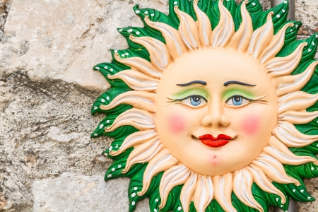 Closeup of a traditional colorful sicilian potteryの写真素材