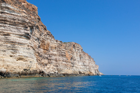 rocks in lampedusa island sicily - italyの写真素材