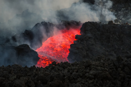 Eruption on Etna 2014の写真素材