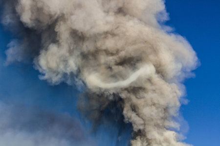 Eruption of Mount Etna in Sicily, Italy