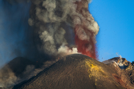 Eruption Etna volcano - Lava flow AAの写真素材